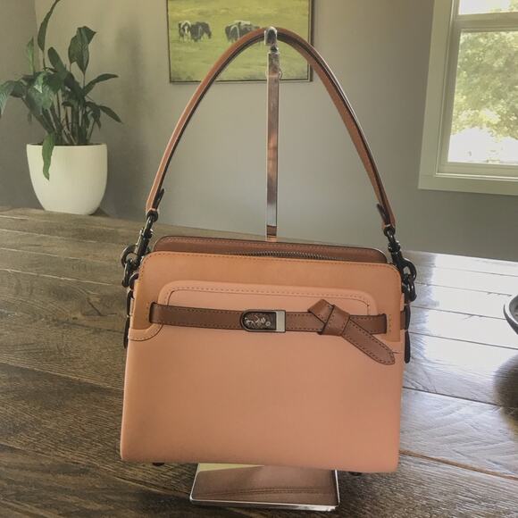 Coach Handbags - COACH Tate Small Color Blocked Leather Crossbody (no crossbody strap) Blush/Tan